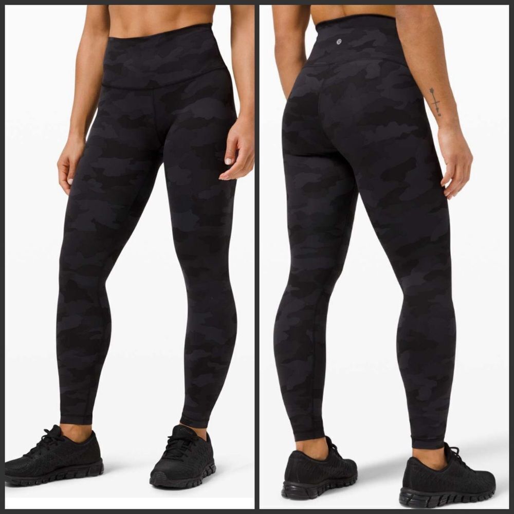 Lululemon Wunder Train High-Rise Tight 25” size 18 NWT BLACK Camo Deep Coal
